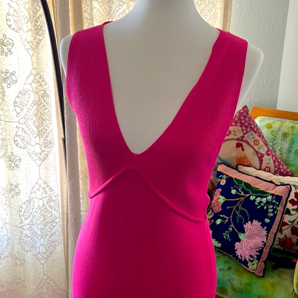 MISA Los Angeles Deep V-Neck Dress - Picture 2 of 4